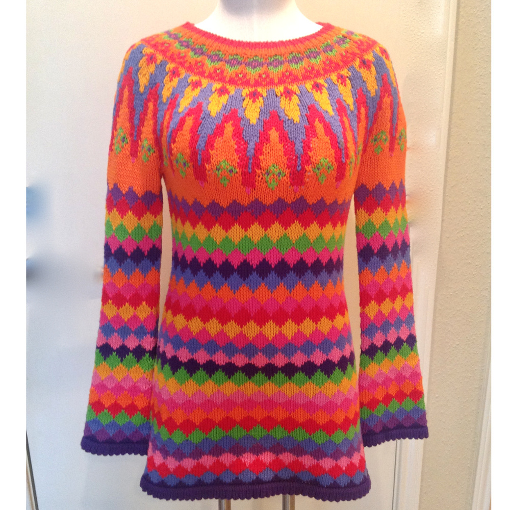 bell sleeves knitted long sweater